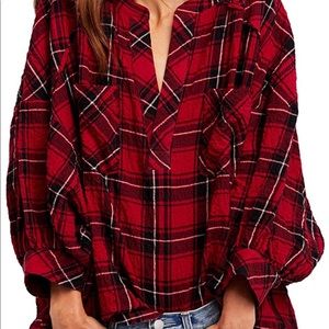 FREE PEOPLE PLAID TUNIC SIZE SMALL